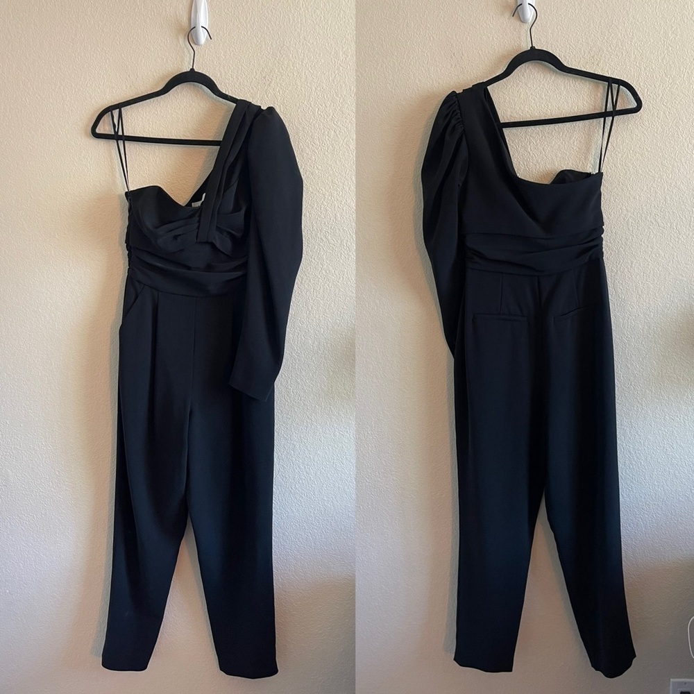 A.L.C. Walden Jumpsuit One Sleeve in Black Asymmetric Women’s Size 4 - Picture 2 of 10